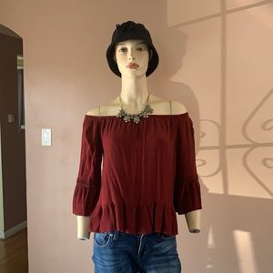 MOSSIMO OFF THE SHOULDER BELL SLEEVE TOP